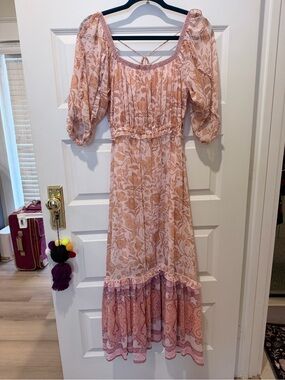 Super Natural by Secret Mission Womens Pink Orange Aviana Maxi Dress Size Medium